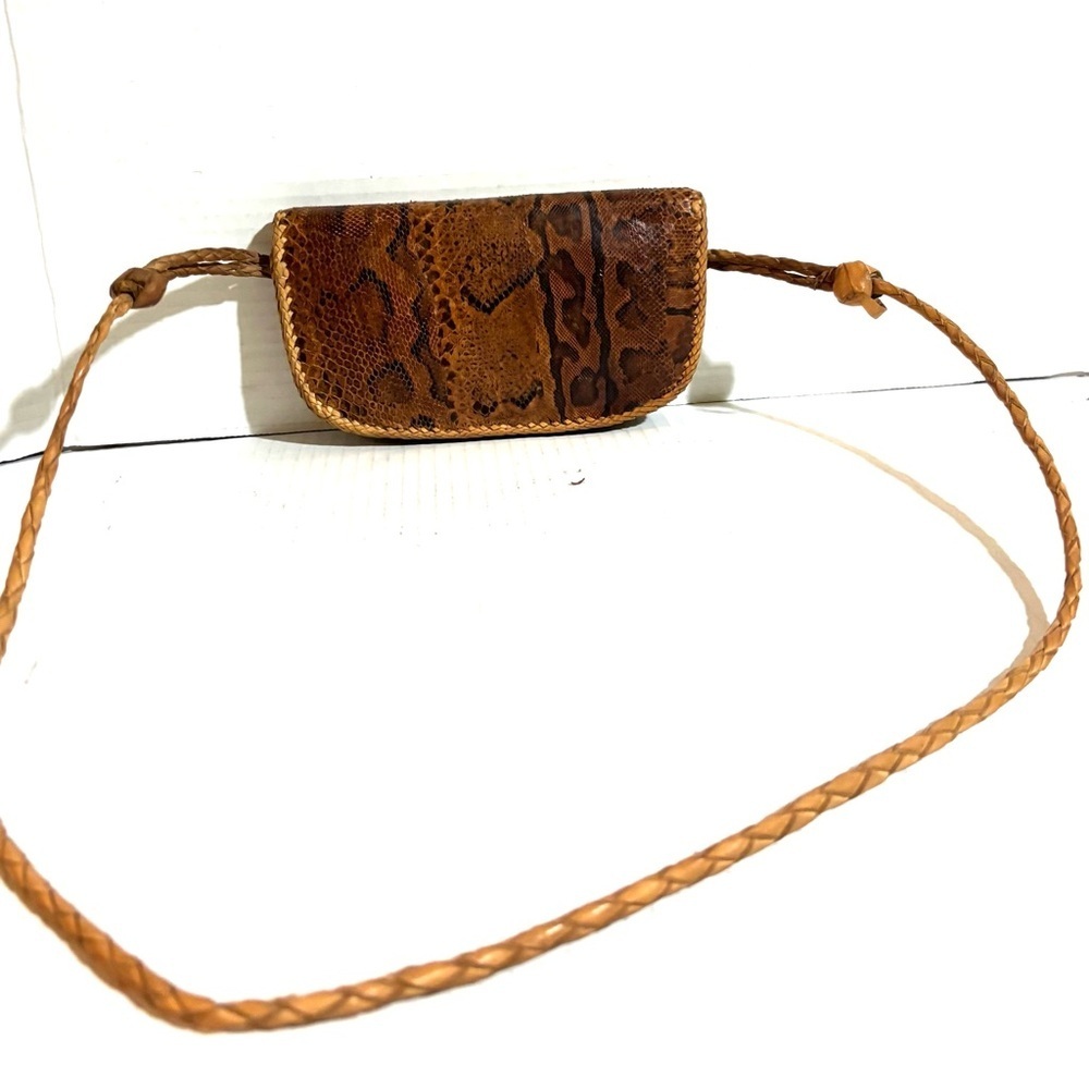 Brown Snakeskin Leather Crossbody Bag